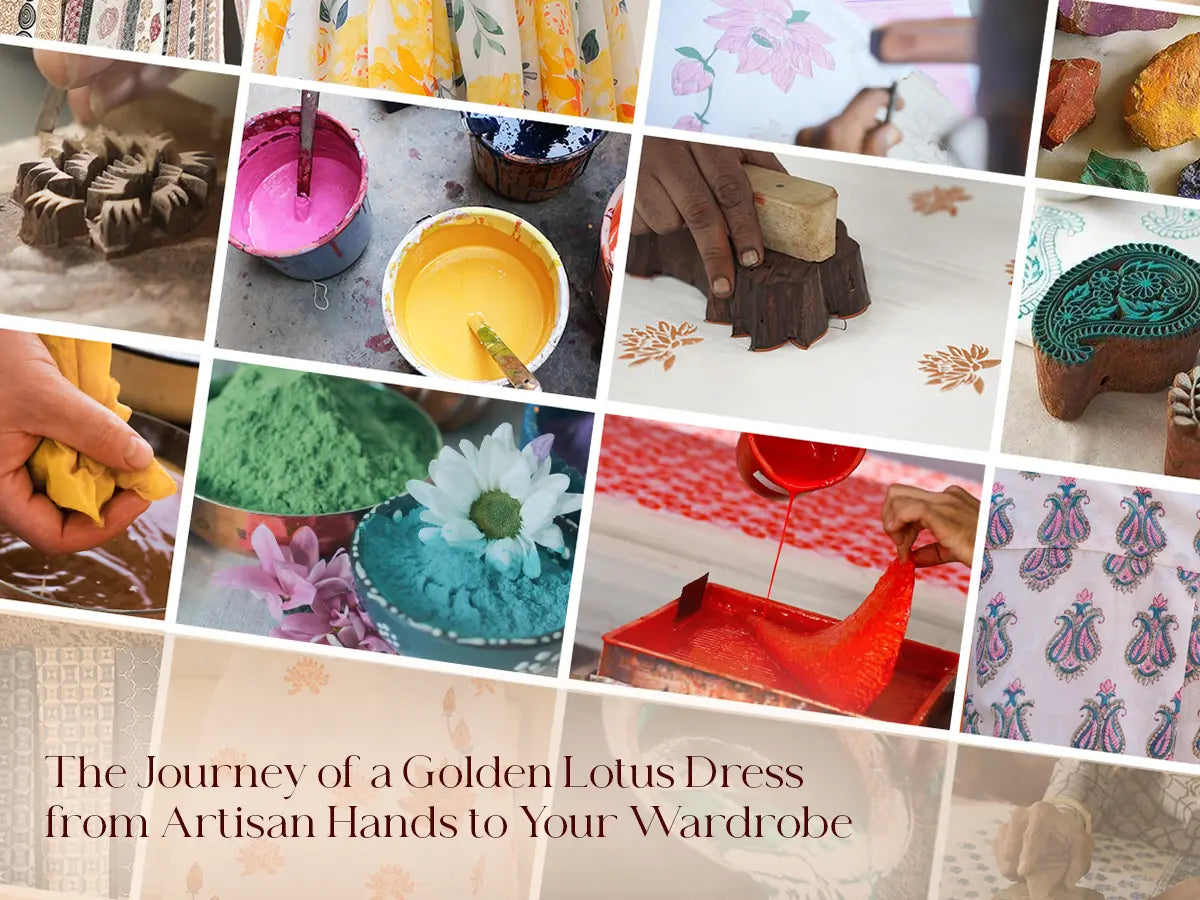 The Journey of a Golden Lotus Dress from Artisan Hands to Your Wardrobe