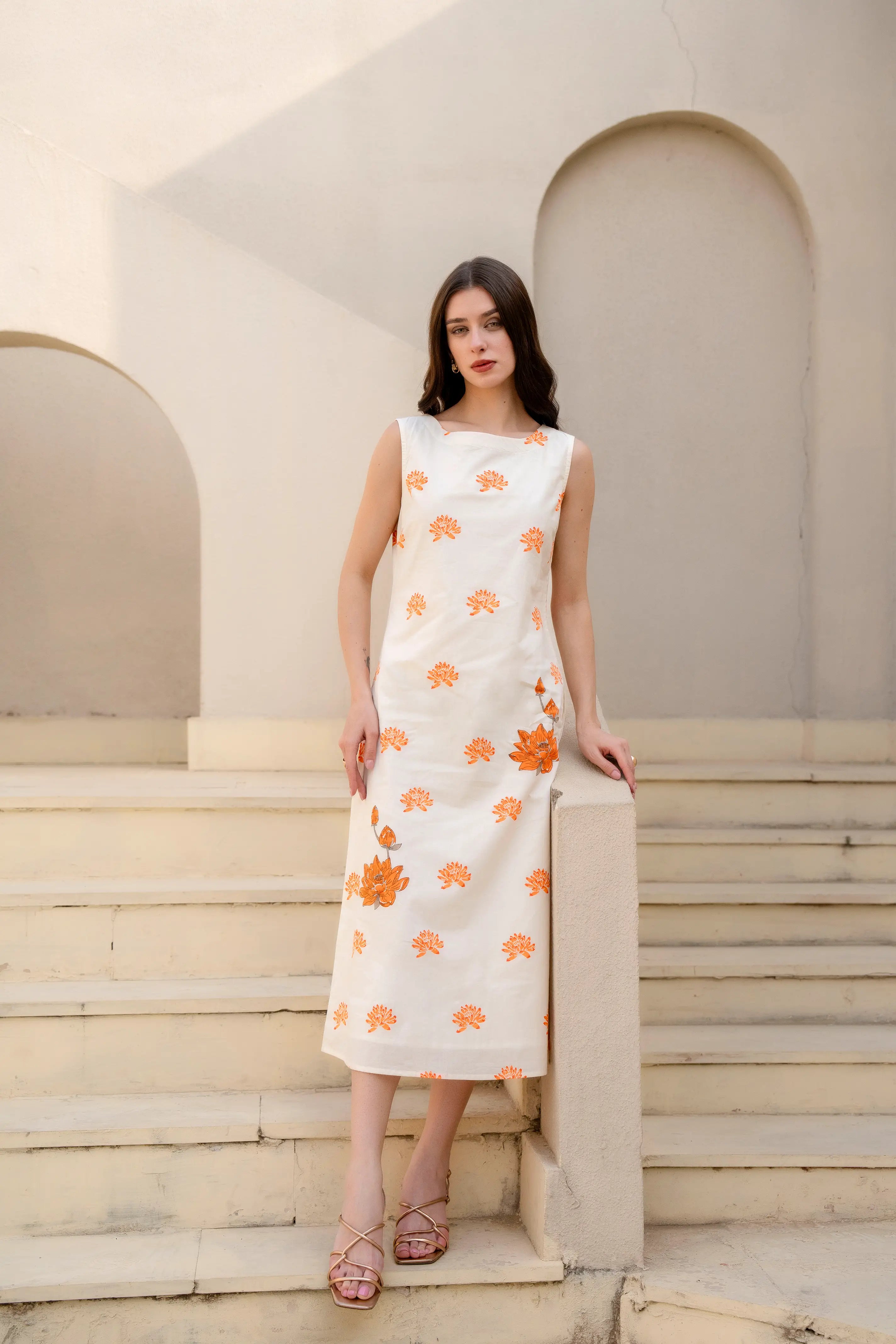 Marigold Muse Midi Dress by Golden Lotus