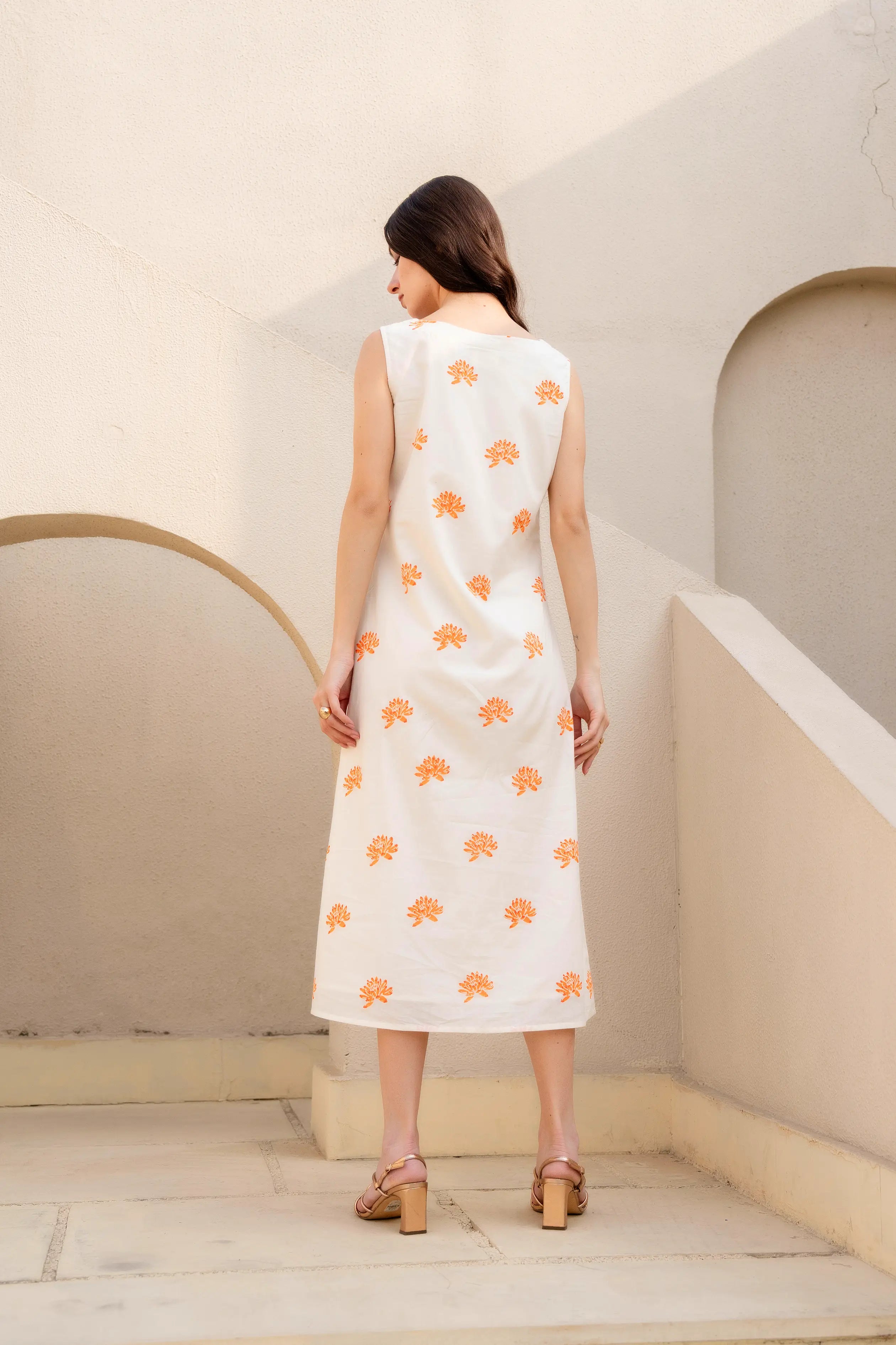 Marigold Muse Midi Dress by Golden Lotus
