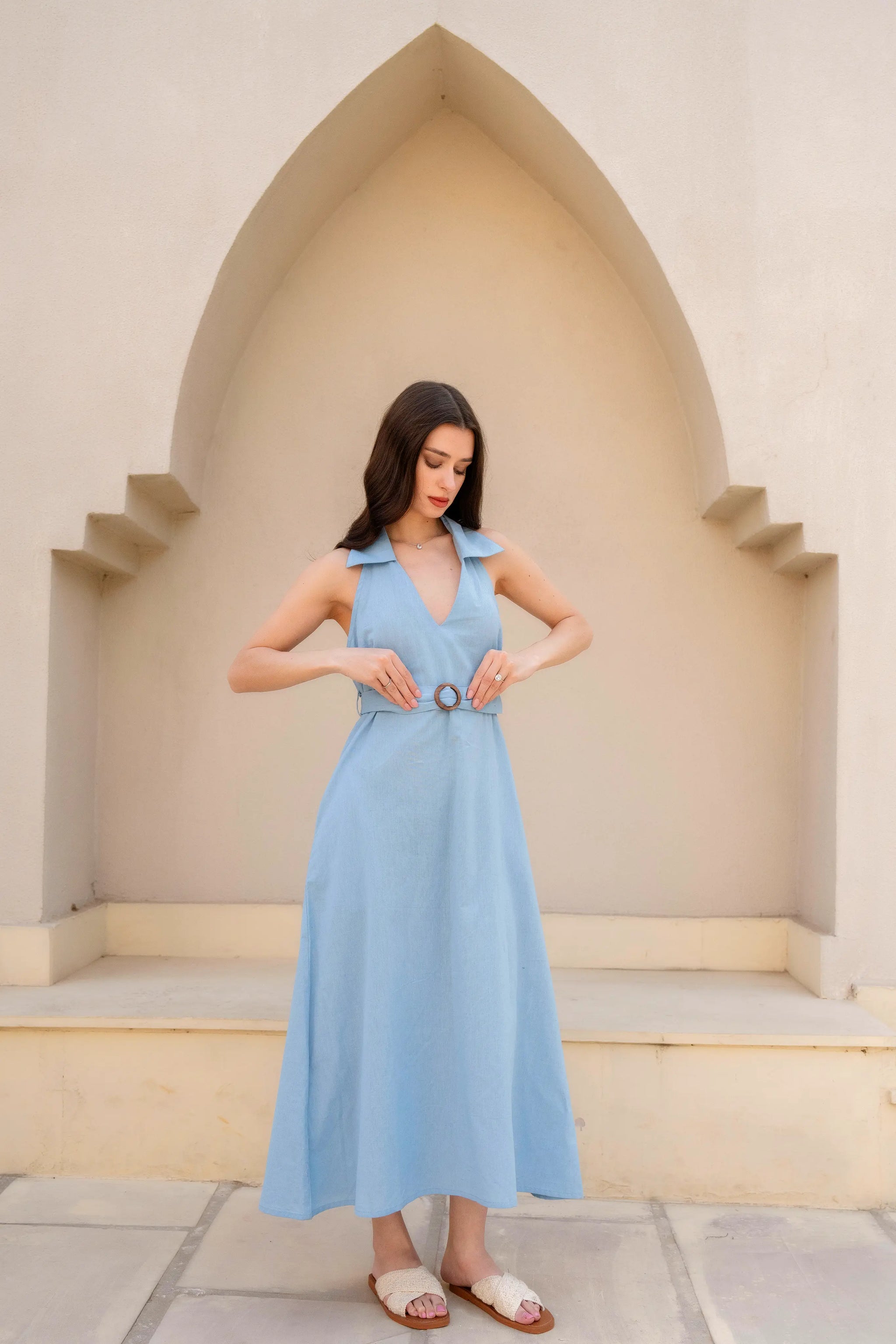 Bluebell Pastel Blue Sleeveless Midi Dress Bluebell Pastel Blue Sleeveless Midi Dress