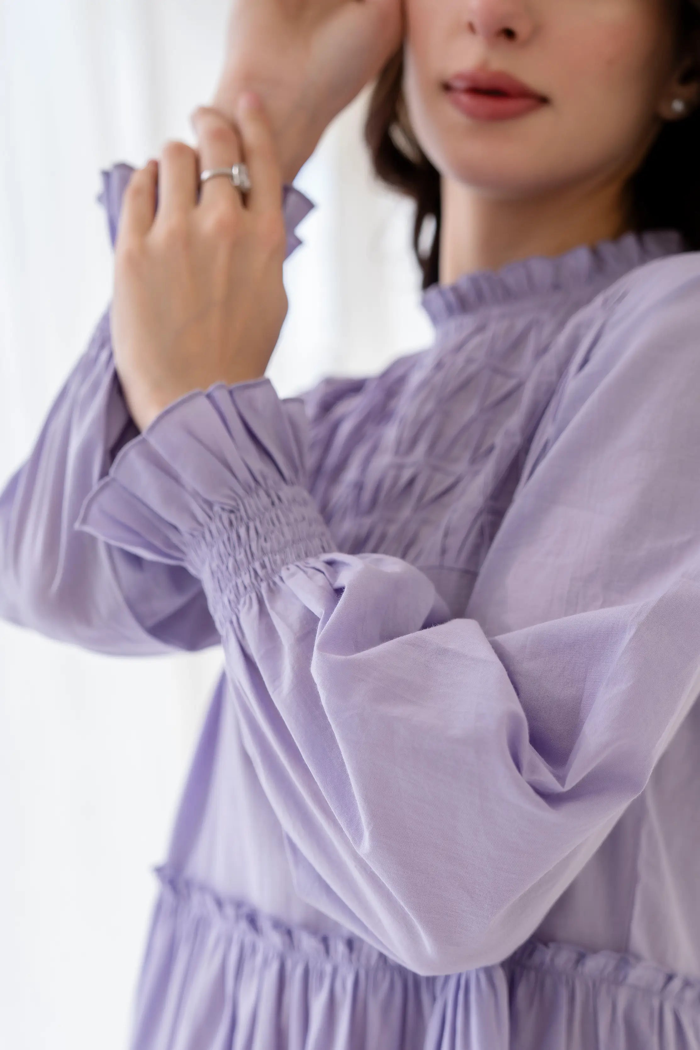 Lavender Peony Dress by Golden Lotus