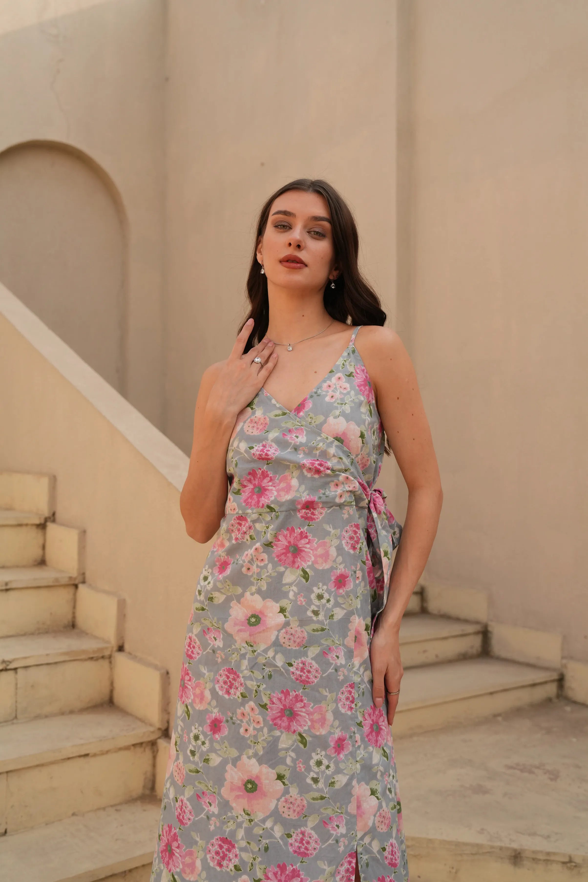 Fern Bloom Wrap Dress by Golden Lotus