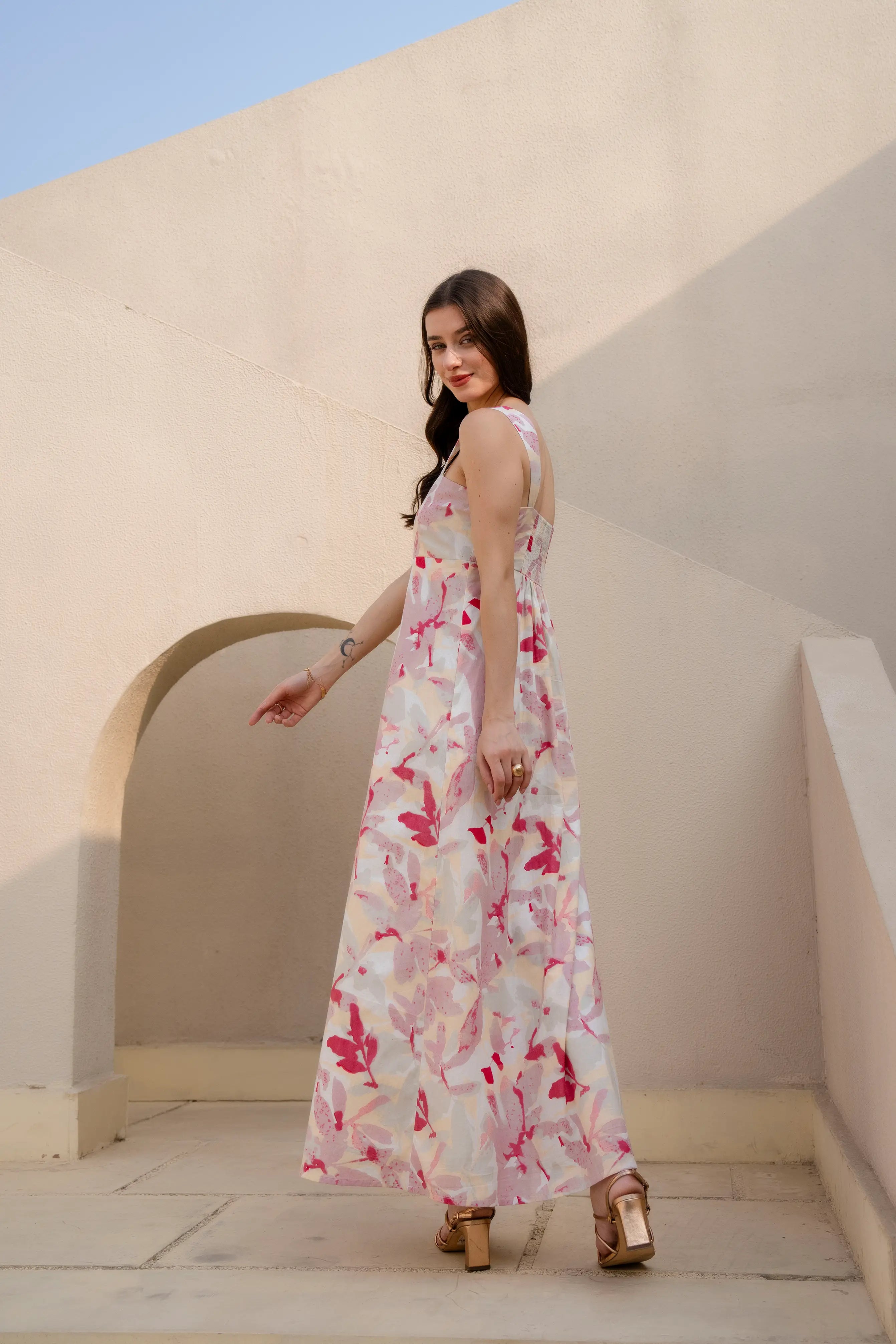 Blush Petal Maxi Dress by Golden Lotus