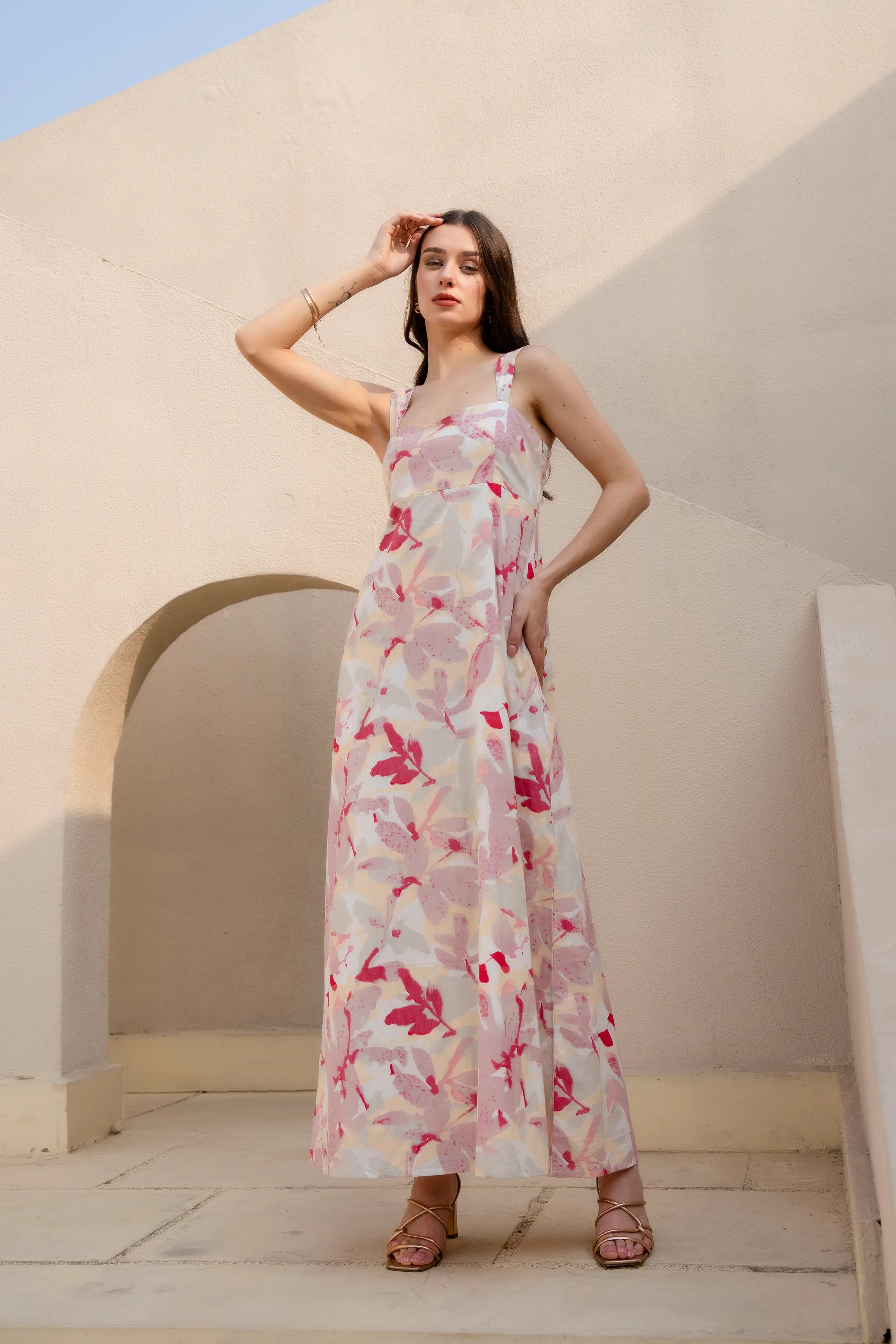 Blush Petal Maxi Dress by Golden Lotus