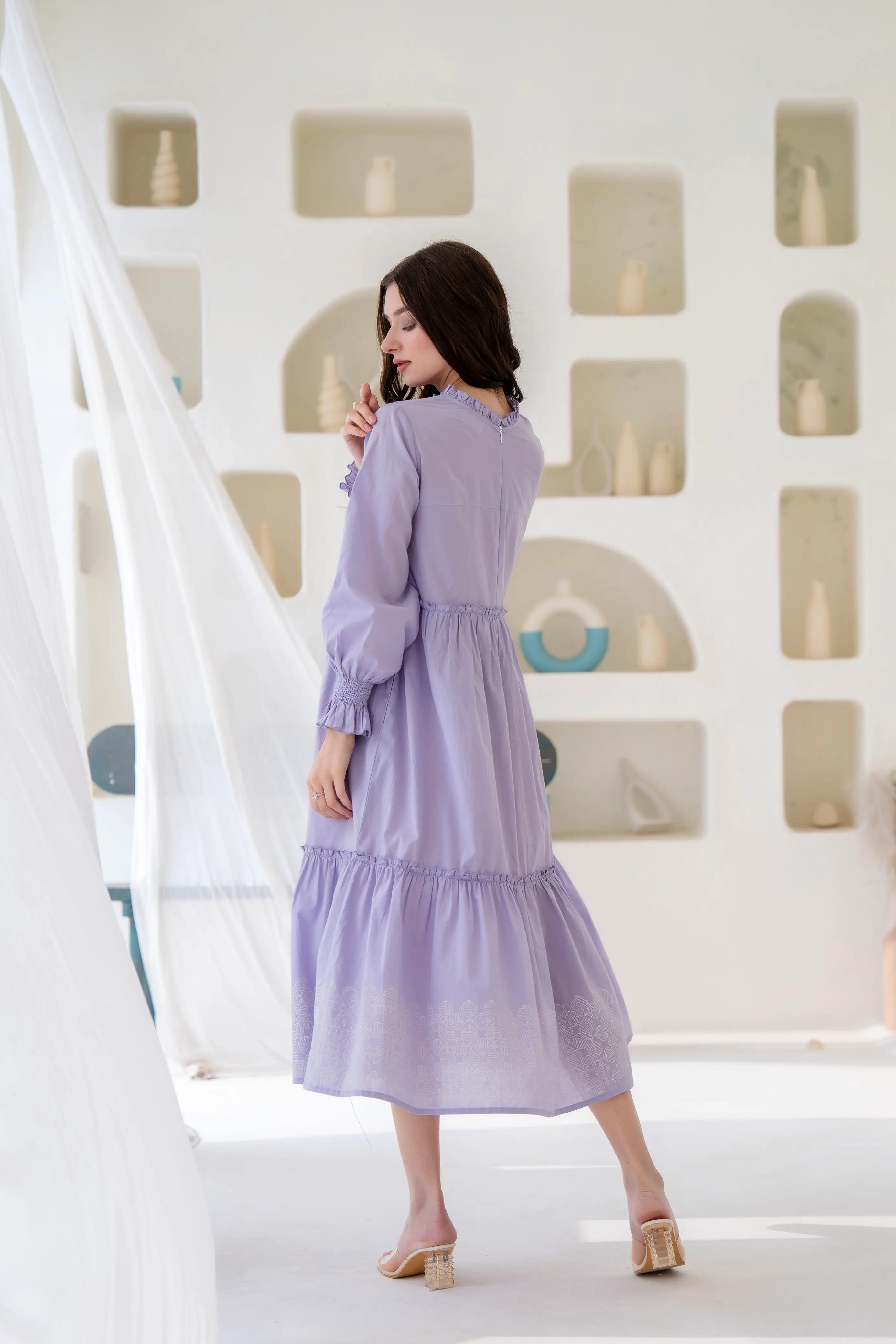 Lavender Peony Dress by Golden Lotus
