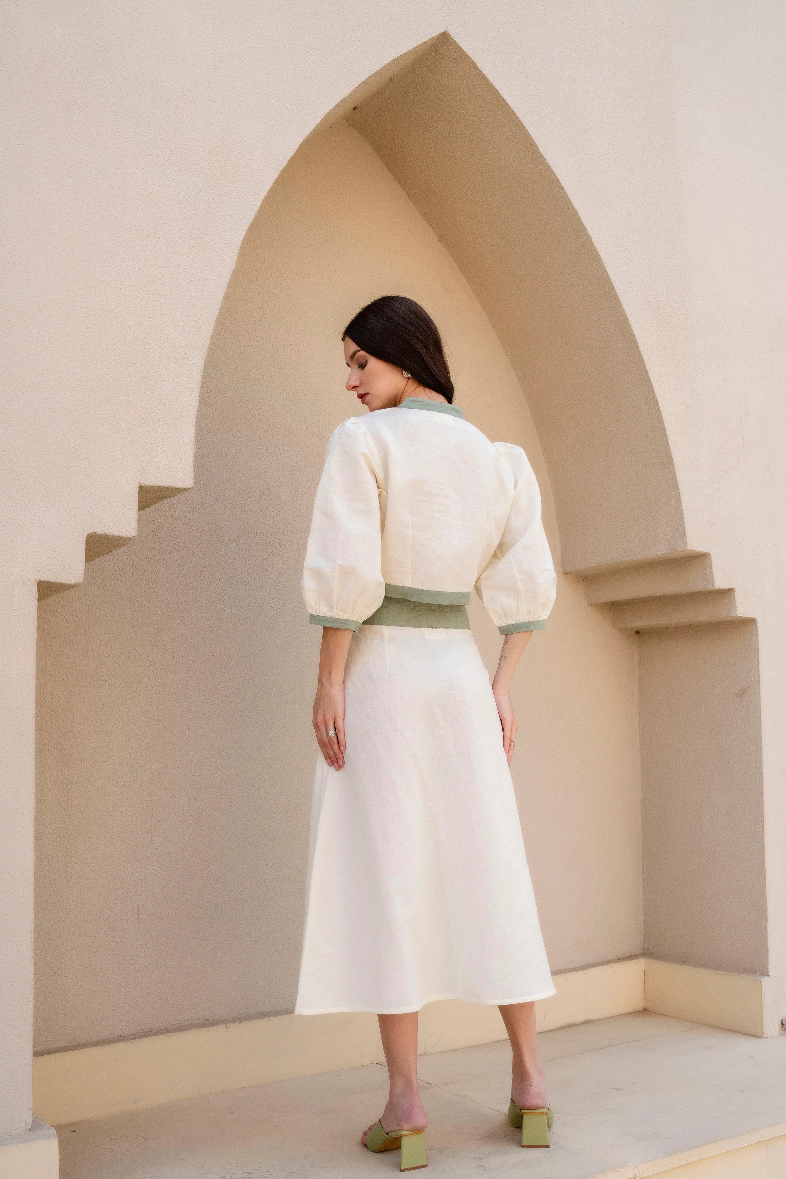 Shop Linen Tulip Midi Dress Co-Ord Set